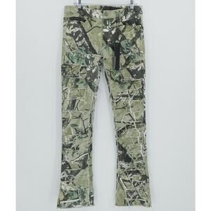 Rockstar Original Jeans Men 30x34 Brown Shake Tree Camo Stacked Flare Streetwear